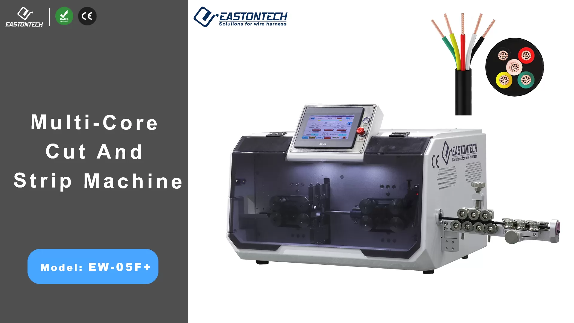 ew 05f multi conductor cable cutting stripping machine video