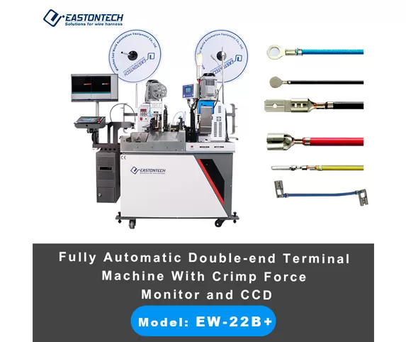 ew 22b fully automatic double end terminal machine with crimp force monitor and ccd video