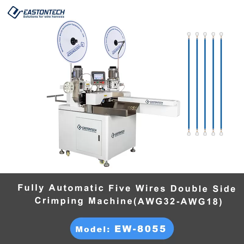 ew 8055 fully automatic 5 wires double head wire crimping machine price