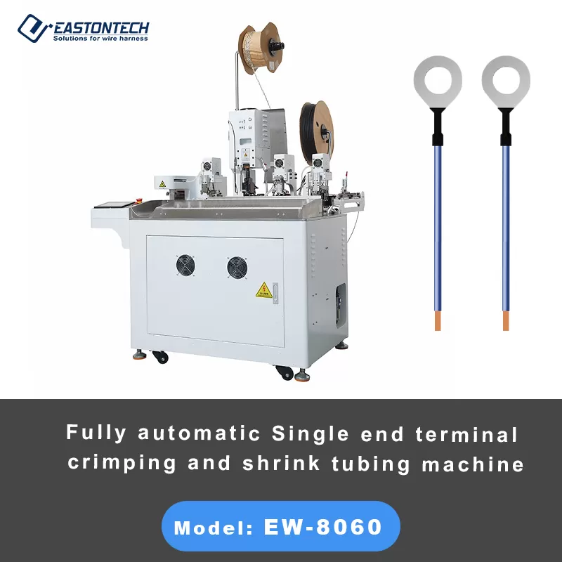 ew 8060 automatic single end terminal crimping single end inserting heat shrink tube machine cost