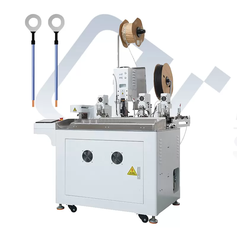ew 8060 automatic single end terminal crimping single end inserting heat shrink tube machine wholesale manuf