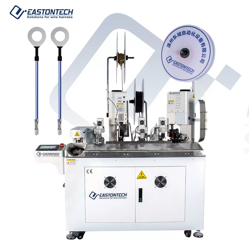 EW-8070 Automatic Double End Terminal Crimping Single End Inserting Heat Shrink Tube Machine