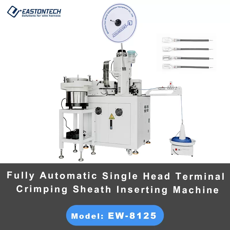 ew 8125 fully automatic single head terminal crimping sheath inserting machine