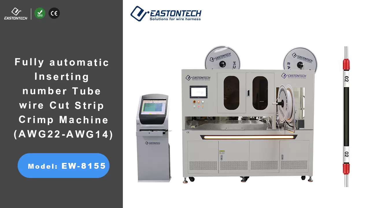 ew 8155 fully automatic double head crimp and insert number tube machine video