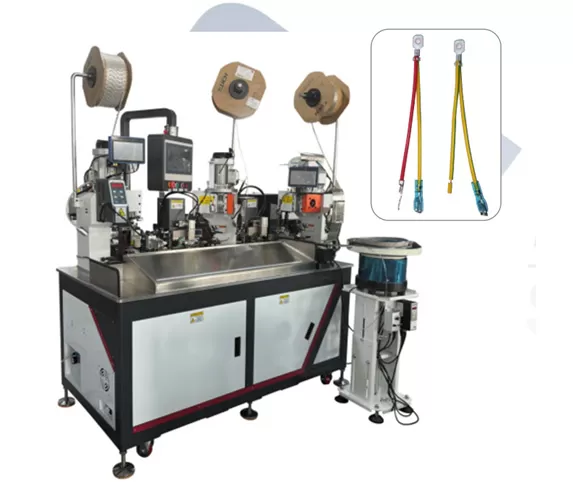 EW-8340 Fully Automatic Two Wire Joint Crimping and One Head Sheathed Inserting Machine