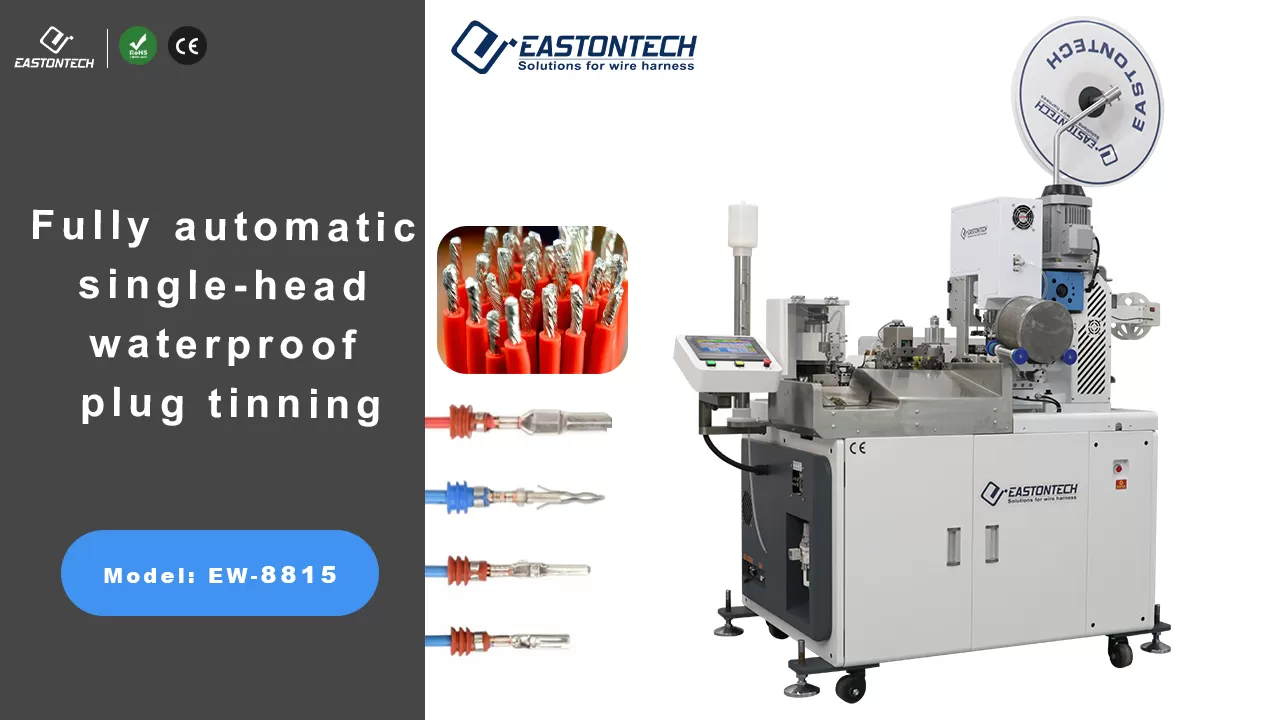 ew 8815 fully automatic single head waterproof plug tinning machine video
