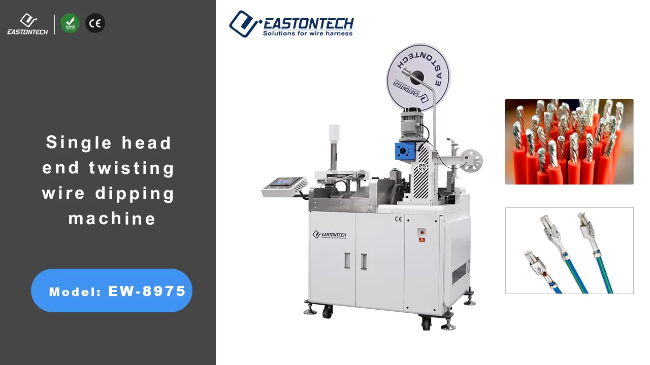ew 8975 single head terminal crimping twisting tinning machine video