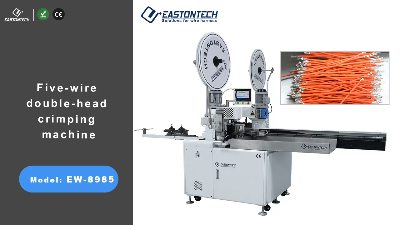ew 8985 five wire double head crimping machine video