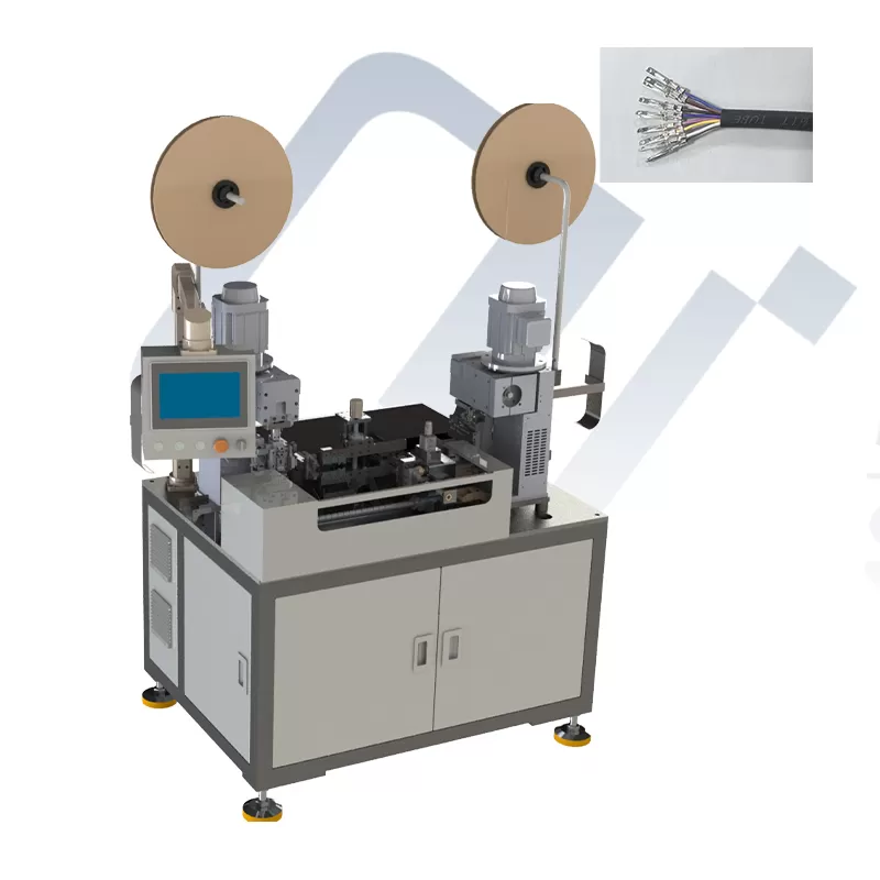 EW-9595 Fully Automatic Three Head Crimping Double Tinning Terminal Machine